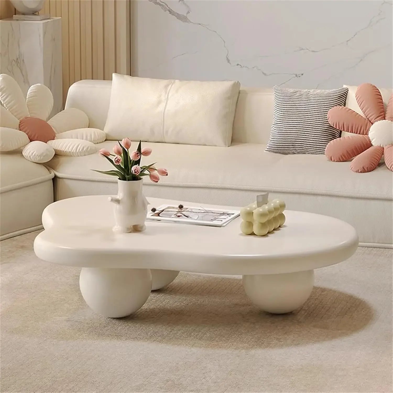 Modern Cloud Coffee Table Irregular Design Small Spaces Living Room Home Office Cute Center End Table