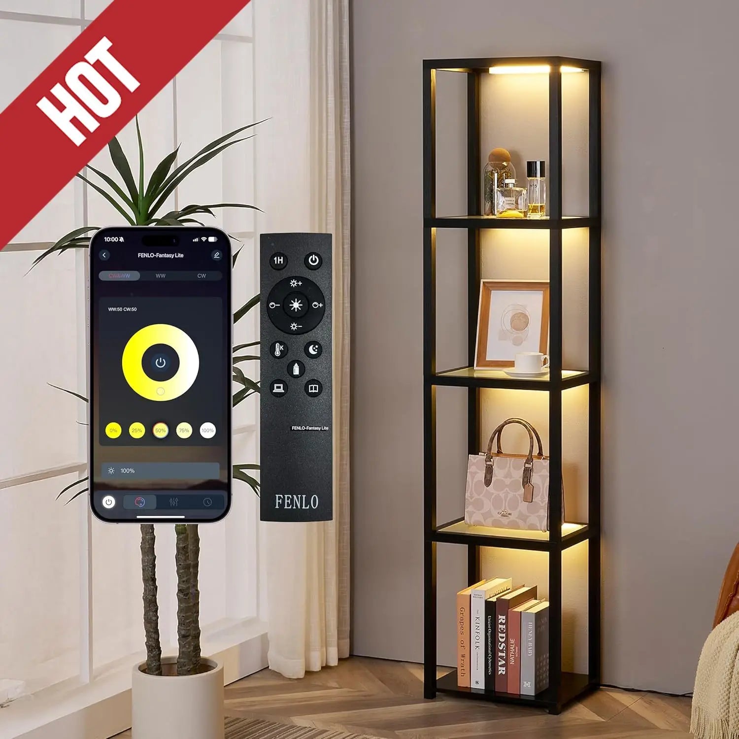 LED Glass Display Cabinet – Dimmable Lighted Furniture For Bedroom, Living Room, Or Office – Glass Curio Cabinet Shelf Lamp,cust