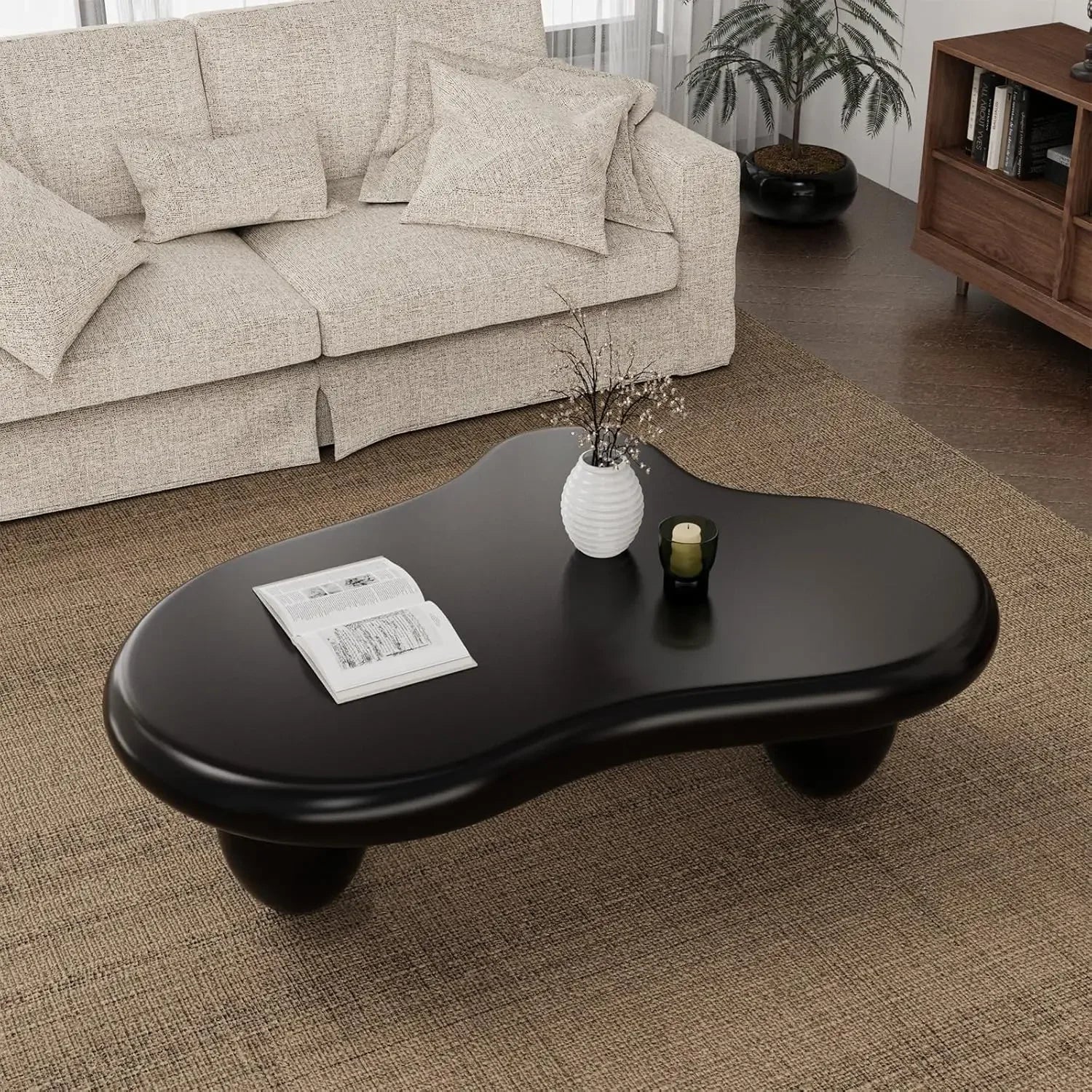 Modern Cloud Coffee Table Irregular Design Small Spaces Living Room Home Office Cute Center End Table