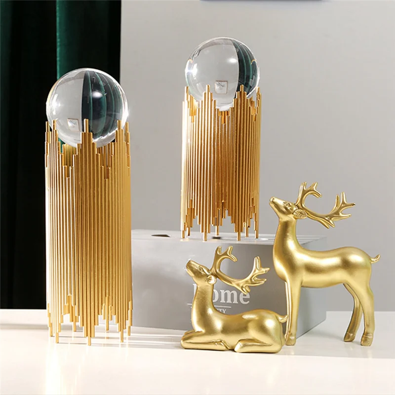 AAAF Home Decoration For House Wine Crystal Lighted Glass Ornament Living Room Item Book Center Table Modern Tv Cabinet A