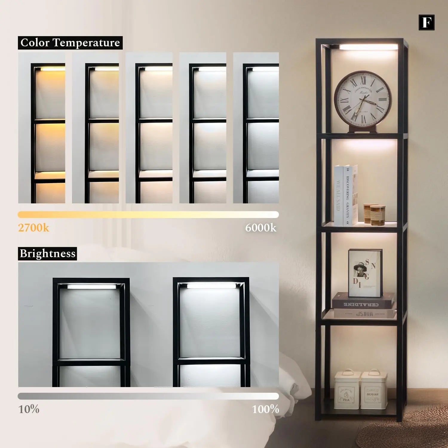 LED Glass Display Cabinet – Dimmable Lighted Furniture For Bedroom, Living Room, Or Office – Glass Curio Cabinet Shelf Lamp,cust