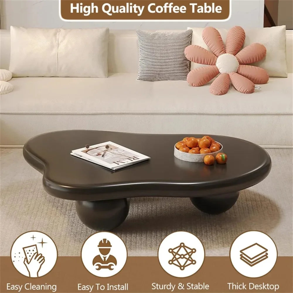 Modern Cloud Coffee Table Irregular Design Small Spaces Living Room Home Office Cute Center End Table