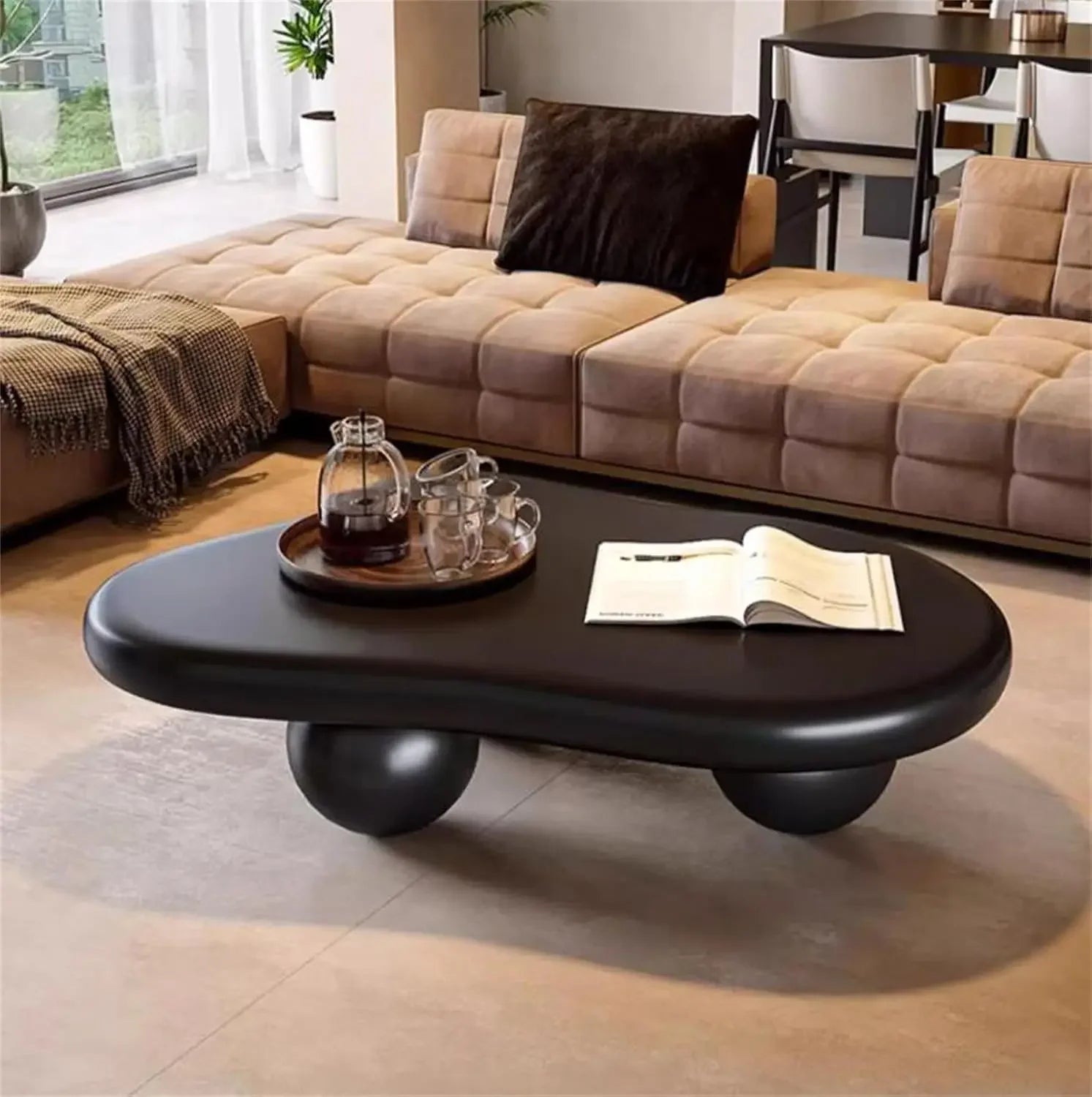 Modern Cloud Coffee Table Irregular Design Small Spaces Living Room Home Office Cute Center End Table